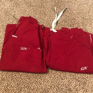 Red Scrub Set